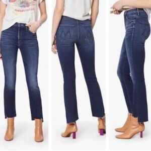 Mother The Insider Crop Step Fray Jeans in Tongue and chic